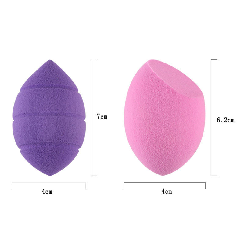 2pcs Soft Non-latex Squishy Makeup Sponge Conch-Shaped Complexion Foundation Puff Flawless Blender 