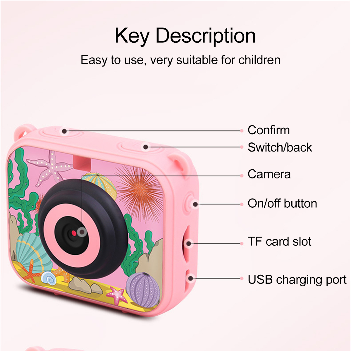 Ourlife AT-G20B 1080P HD Mini Children Digital Waterproof Camera Anti-Fall Kid Sports Camera