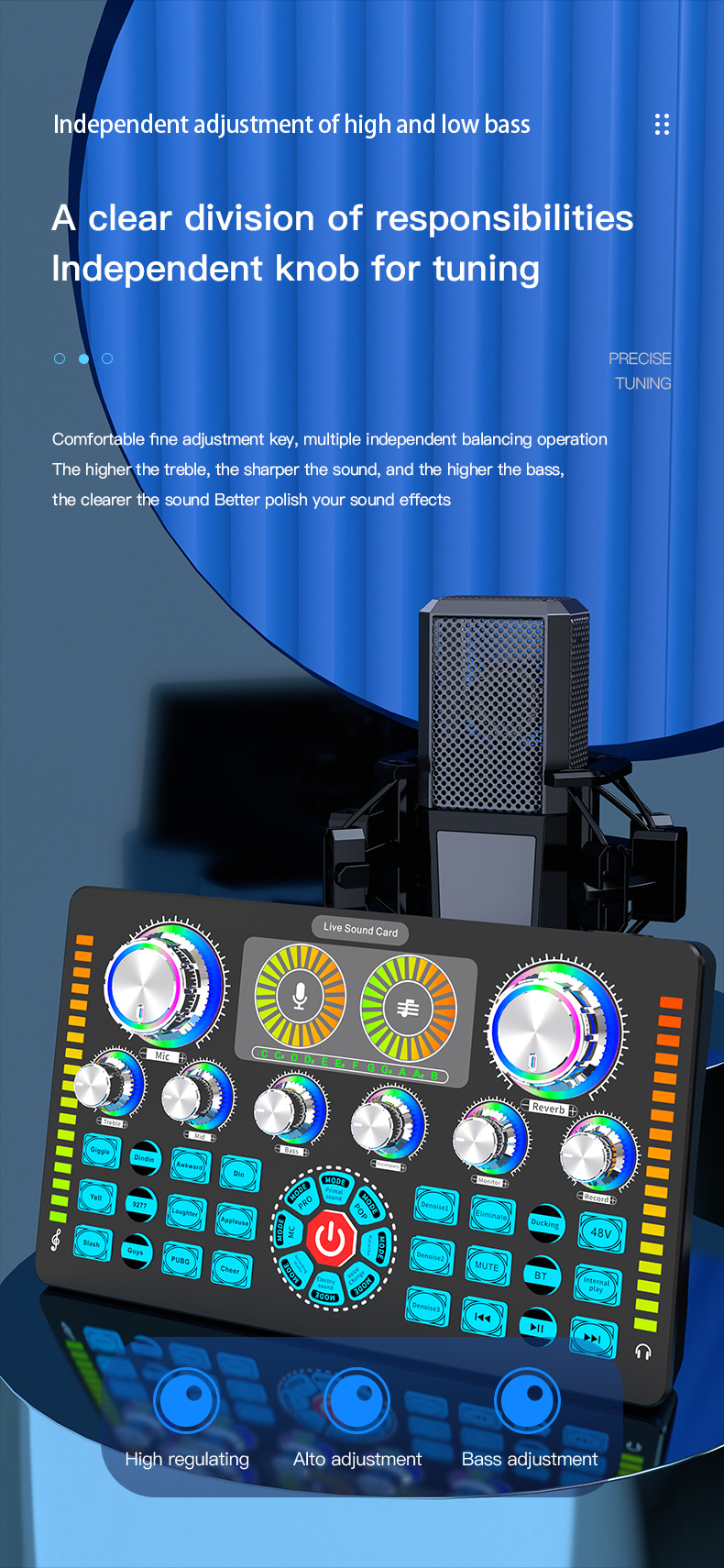 Q7 Live Sound Card Sound Mixer Podcast Karaoke Home Studio Record Professional Soundcard bluetooth Microphone Mixer Voice Change