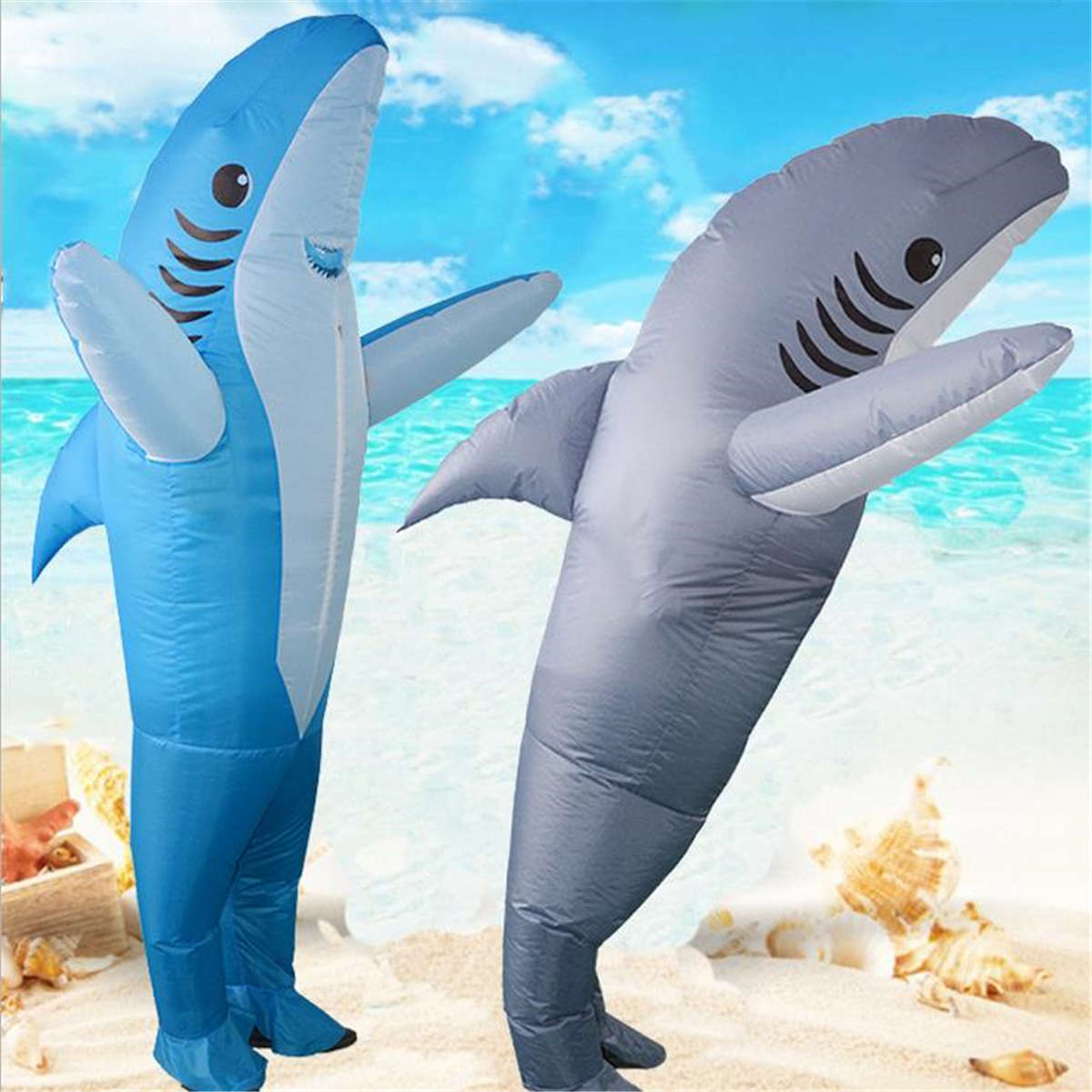 Inflatable Costumes Shark Adult Halloween Fancy Dress Funny Scary Dress
