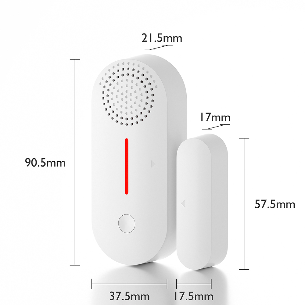 Tuya Smart WiFi Door Window Sensor Door Open/Closed Detectors Sound and Light Alarm Timer Alarming APP Remote Monitoring Notification for Home Safety