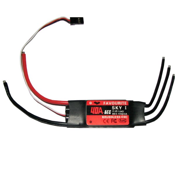 Favourite FVT Sky Series 40A 2-3S Brushless ESC With 5V 3A BEC For RC Airplane - Photo: 3