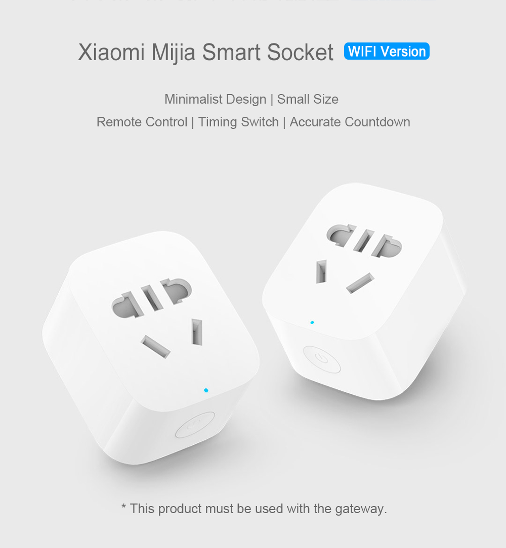 New Arrival Original Xiaomi Mijia WIFI Version Smart Socket Smart Home Switch Work With Xiaomi Multifunctional Gateway