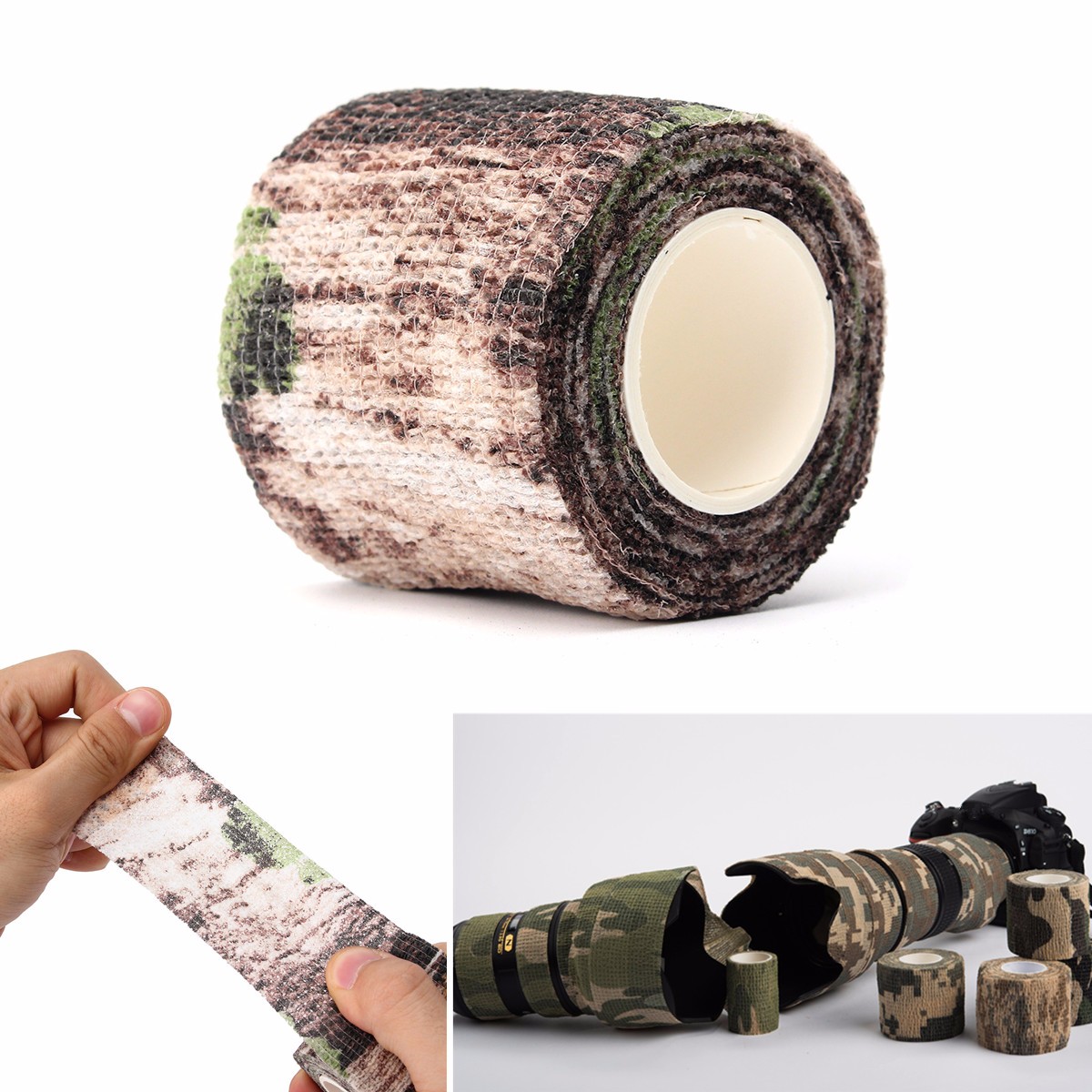 5CMx4.5M Camo Waterproof Wrap Hunting Camping Hiking Camouflage Stealth Tape UK 