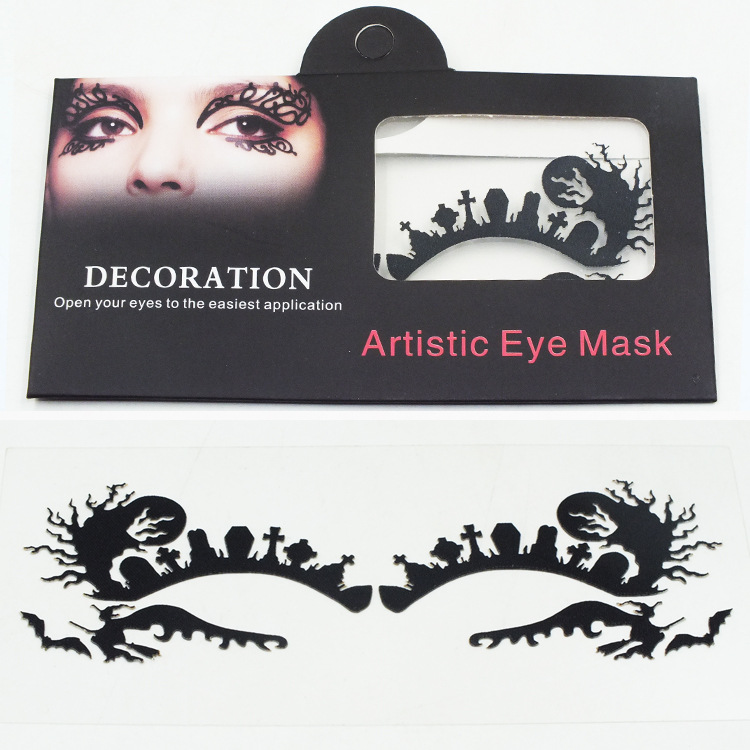 Ghost Witch Spider Halloween Eye Tattoo Sticker Squishy Lace Fretwork Papercut Masquerade