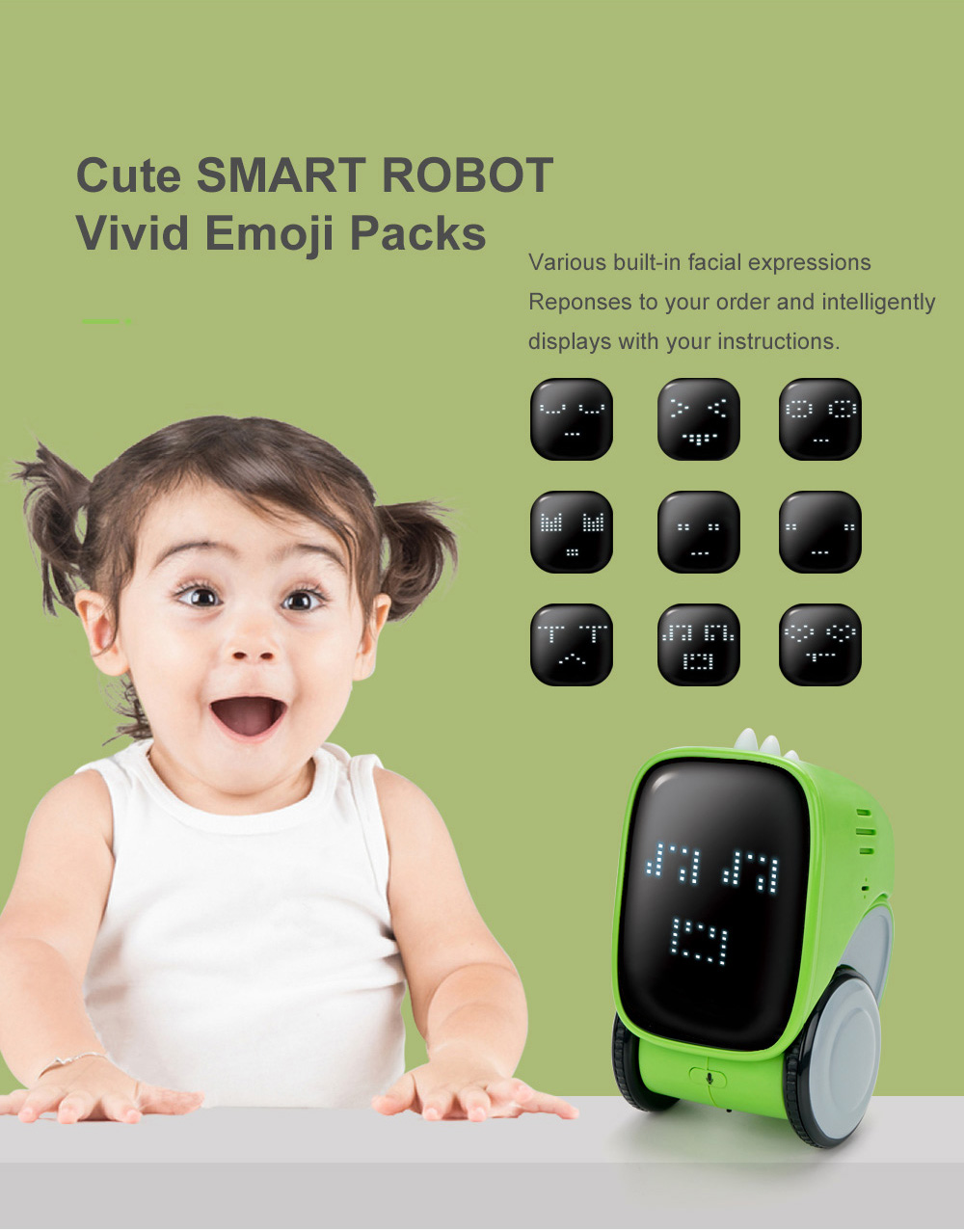JJRC R16 Smart Robot Touch Gesture Control Voice Record Interaction Facial Expression Robot Toys