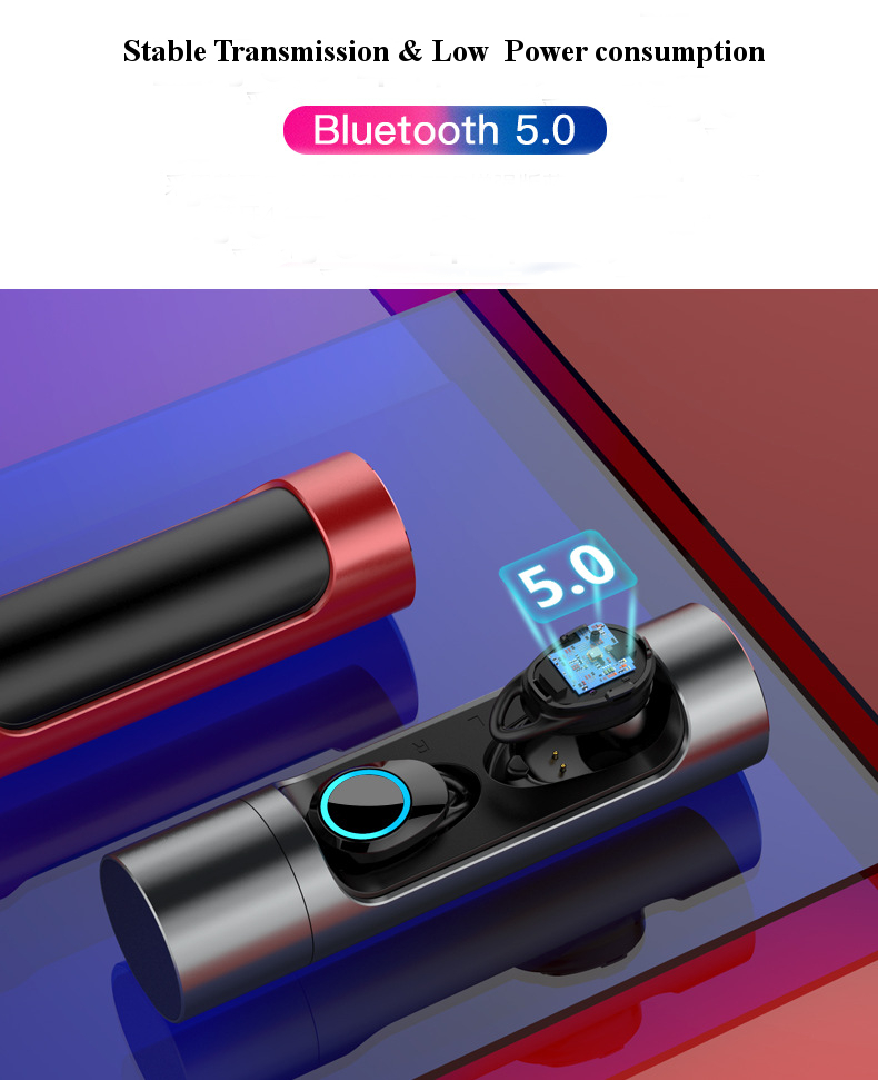 Touch Control True wireless Bluetooth 5.0 Earphone Mini HiFi Stereo IPX6 Waterproof Headphone 60