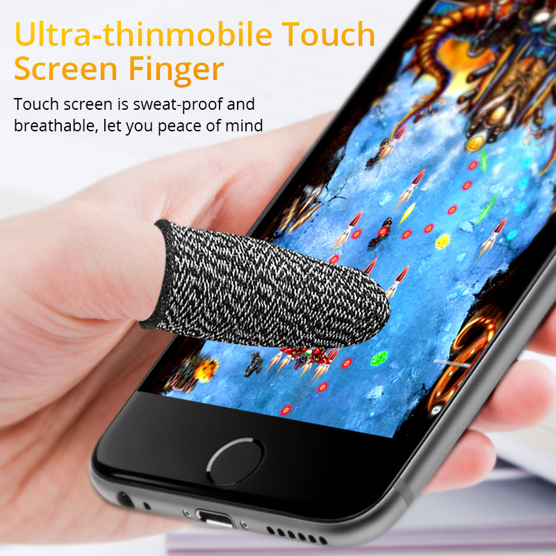 Bakeey Gaming Finger Sleeve Breathable Fingertips For Games Anti-Sweat Touch Screen Finger Cots Cover Sensitive Mobile Touch Gloves