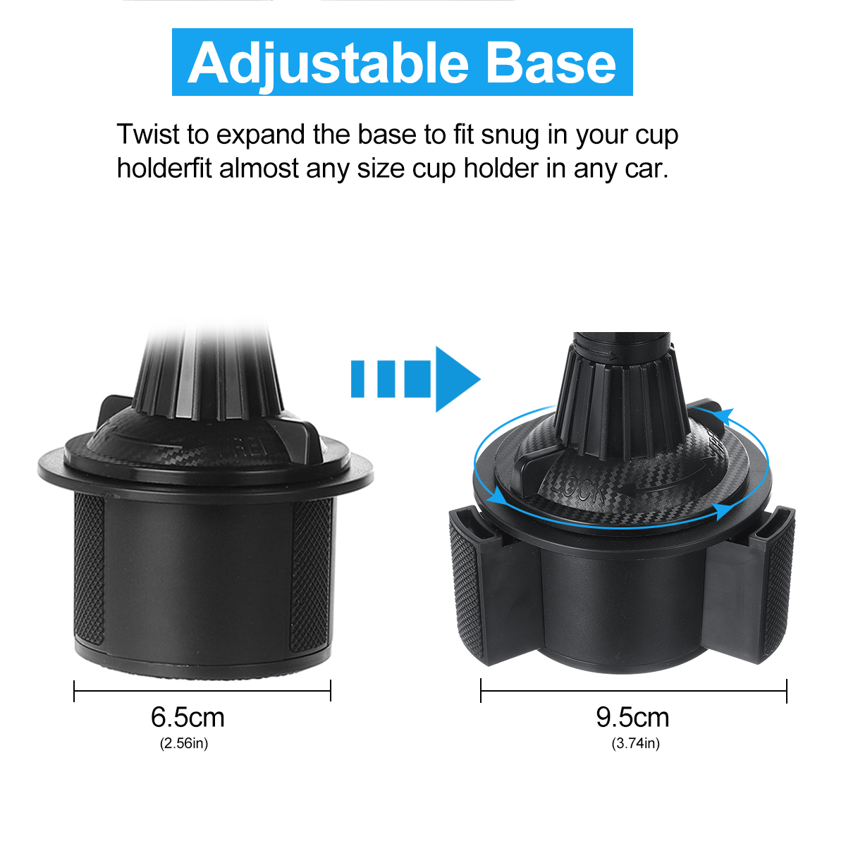 Bakeey Car Mount 360° Adjustable Cup Holder Cradle for iPhone 12 for Samsung Galaxy Note 20 ultra Huawei Mate 40 OnePlus 8T