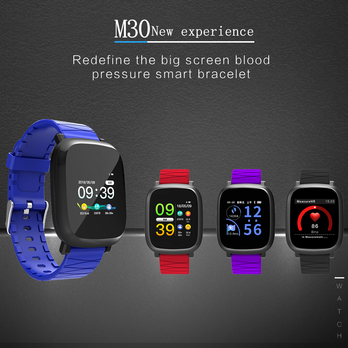 Bakeey M30 1.3' Sleep HR Blood Oxygen Pressure Monitor IP67 Waterproof Message Alarm Smart Watch 14