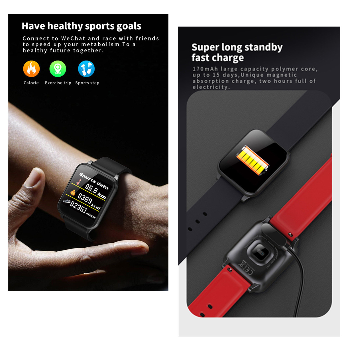 Z02 1.3 Inch IPS Display Touch Screen IP67 Waterproof Heart Rate Monitor Smart Watch Bracelet Wristband For iOS Android