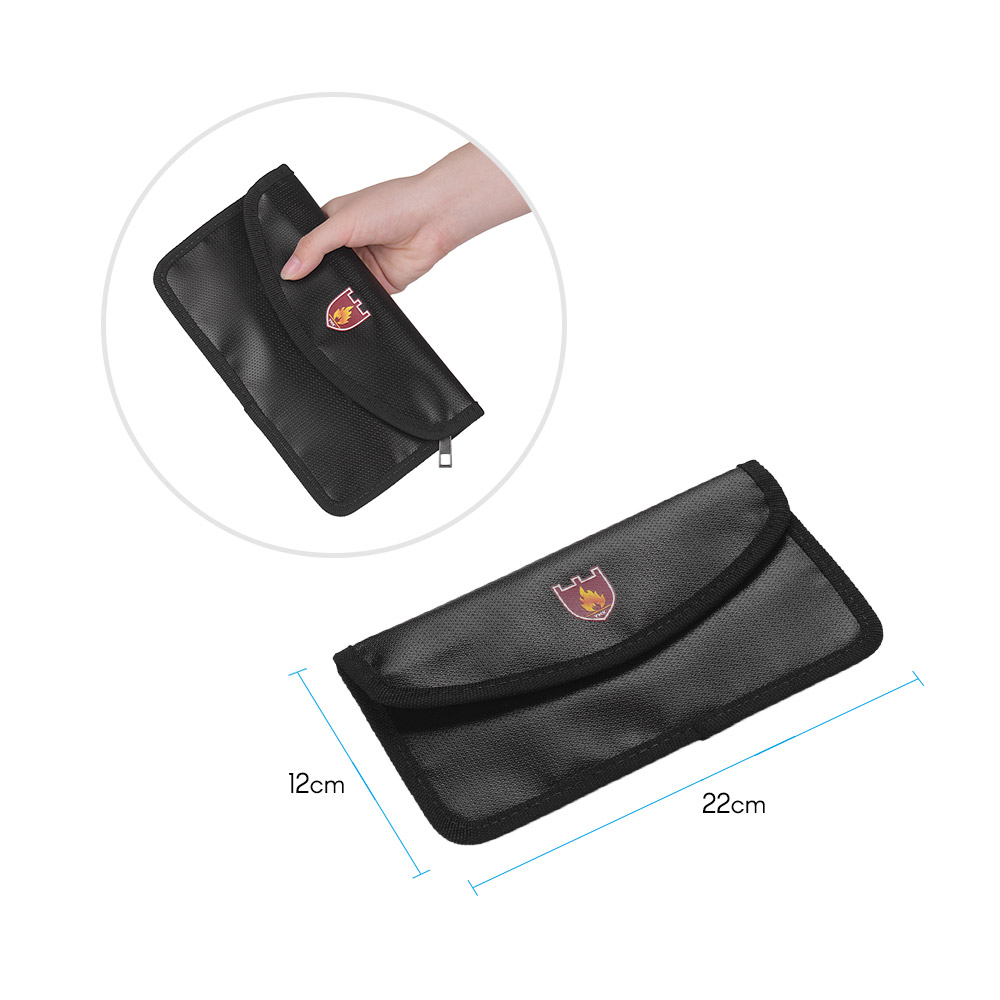 YHX 0002 Fireproof Shielding Bag Signal Screening Bag Fire Water Resistant Storage Holder Phone Cash Valuables Storage Bag