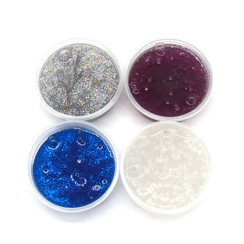 4PCS Kiibru Slime DIY Glitter Shiny Crystal Clay Rubber Mud Plasticine Toy Gift Stress Reliever