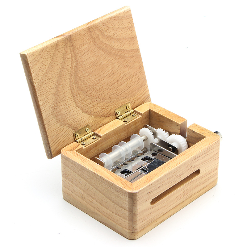 15 Tone DIY Hand-cranked Music Box Wooden Box With Hole Puncher And Paper Tapes 14