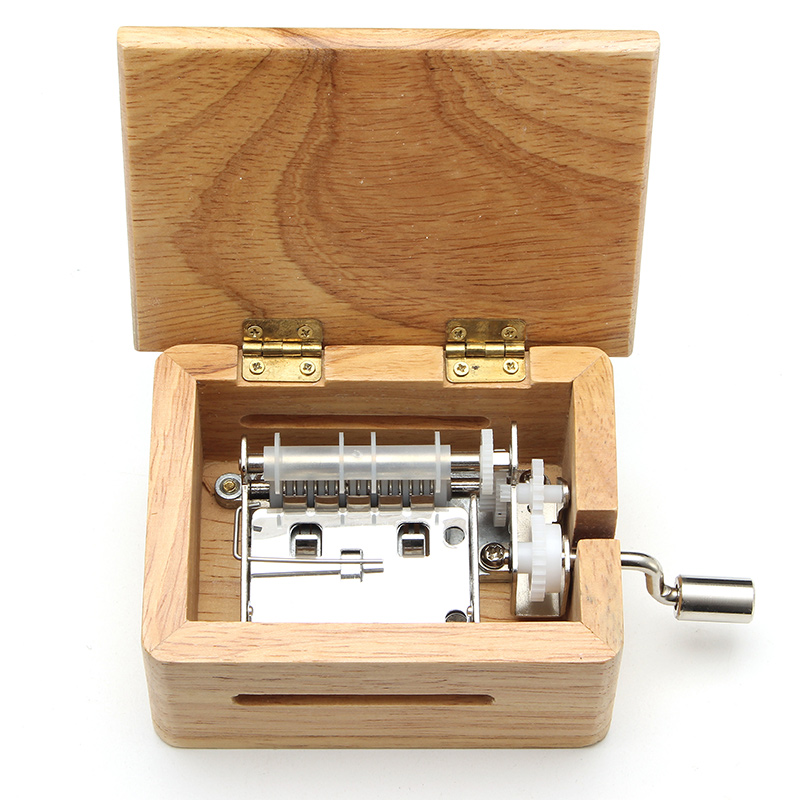 15 Tone DIY Hand-cranked Music Box Wooden Box With Hole Puncher And Paper Tapes 39