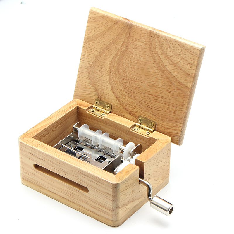 DIY Hand-Cranked Music Box 15 Tone Wooden Box With Hole Puncher And Paper Tapes Birthday Gift Present