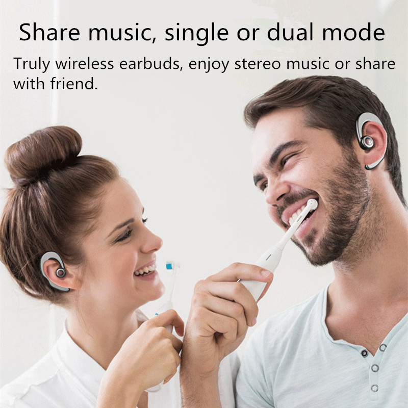 [True Wireless] S2 TWS Bone Conduction Earhooks Dual Bluetooth Earphone Stereo Headphone with Mic 13