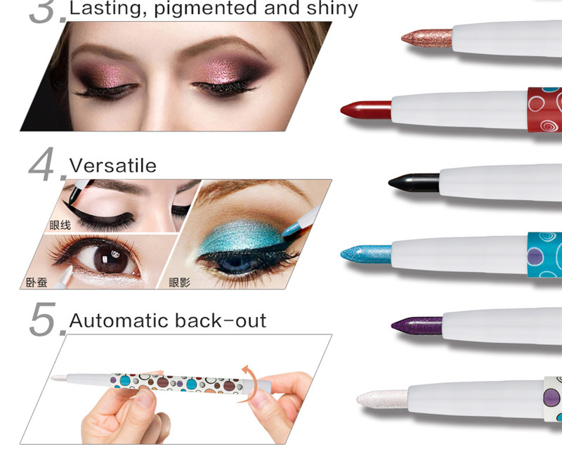 HUAMIANLI 1Pc Waterproof Highlighter Glitter Eye Shadow Pen Matte Eyeshadow Pencil Makeup Tool