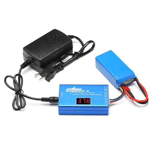 Charsoon DC-4S 2-4S Li-poly/Li-ion Battery Balance Charger & Voltage Detector with Power Adapter for RC Drone