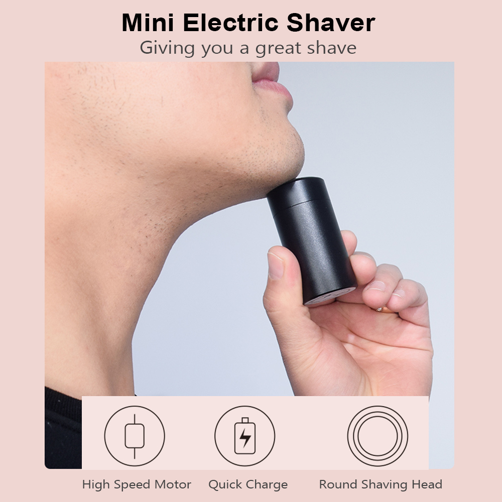 Portable Electric Men's Beard Shaver USB Rechargeable Mini Beard Trimmer Shaving Razor
