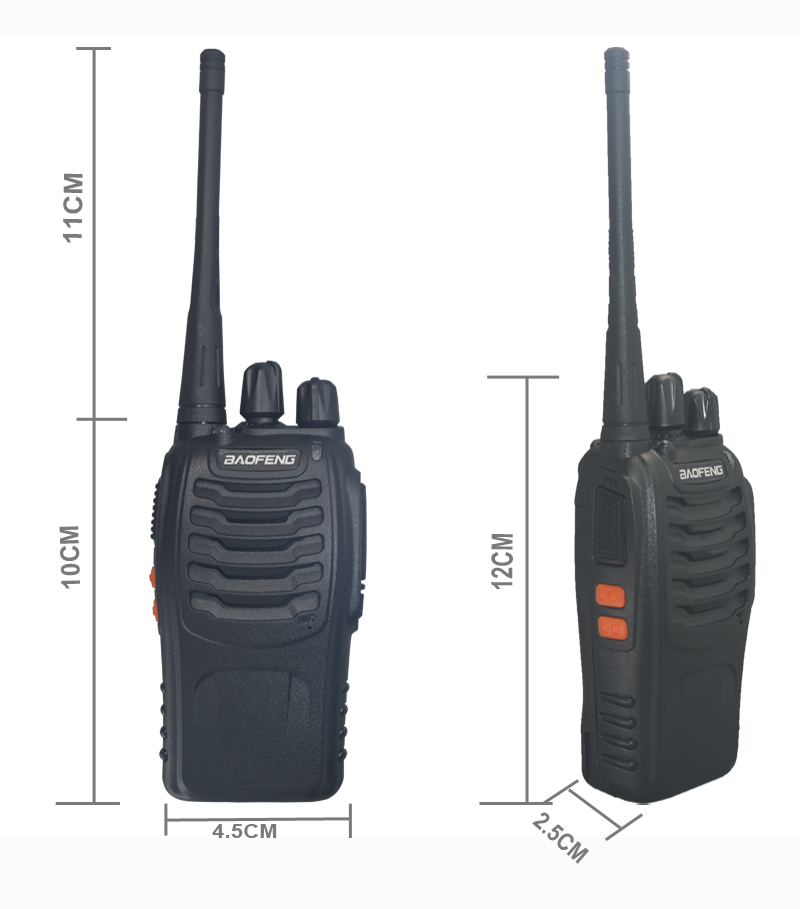 2Pcs/set Baofeng BF-888S Walkie Talkie Portable Radio Station BF888s 5W 16CH UHF 400-470MHz BF 888S walkie-talkie two-way Radio