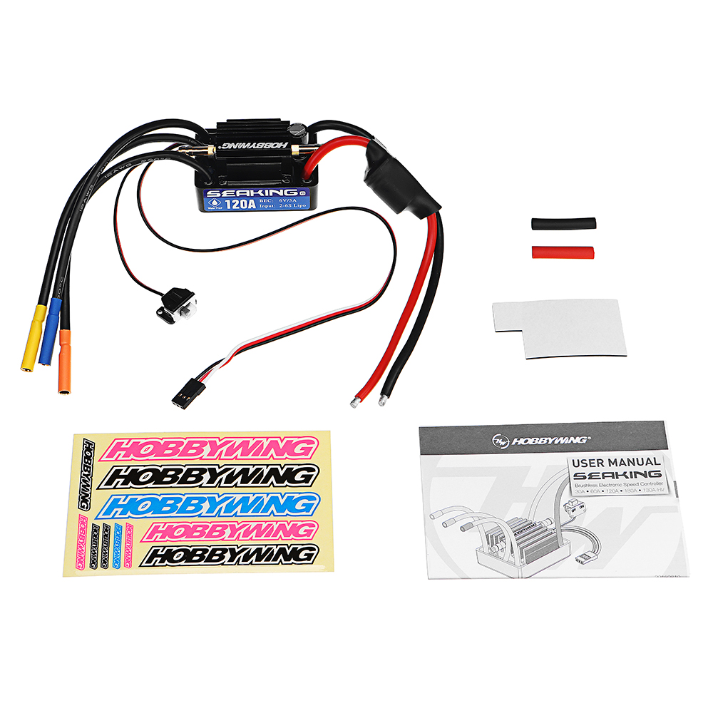 Hobbywing Seaking V3 120A Brushless Waterproof ESC Speed Controller Built-in BEC for Rc Boat Parts - Photo: 13