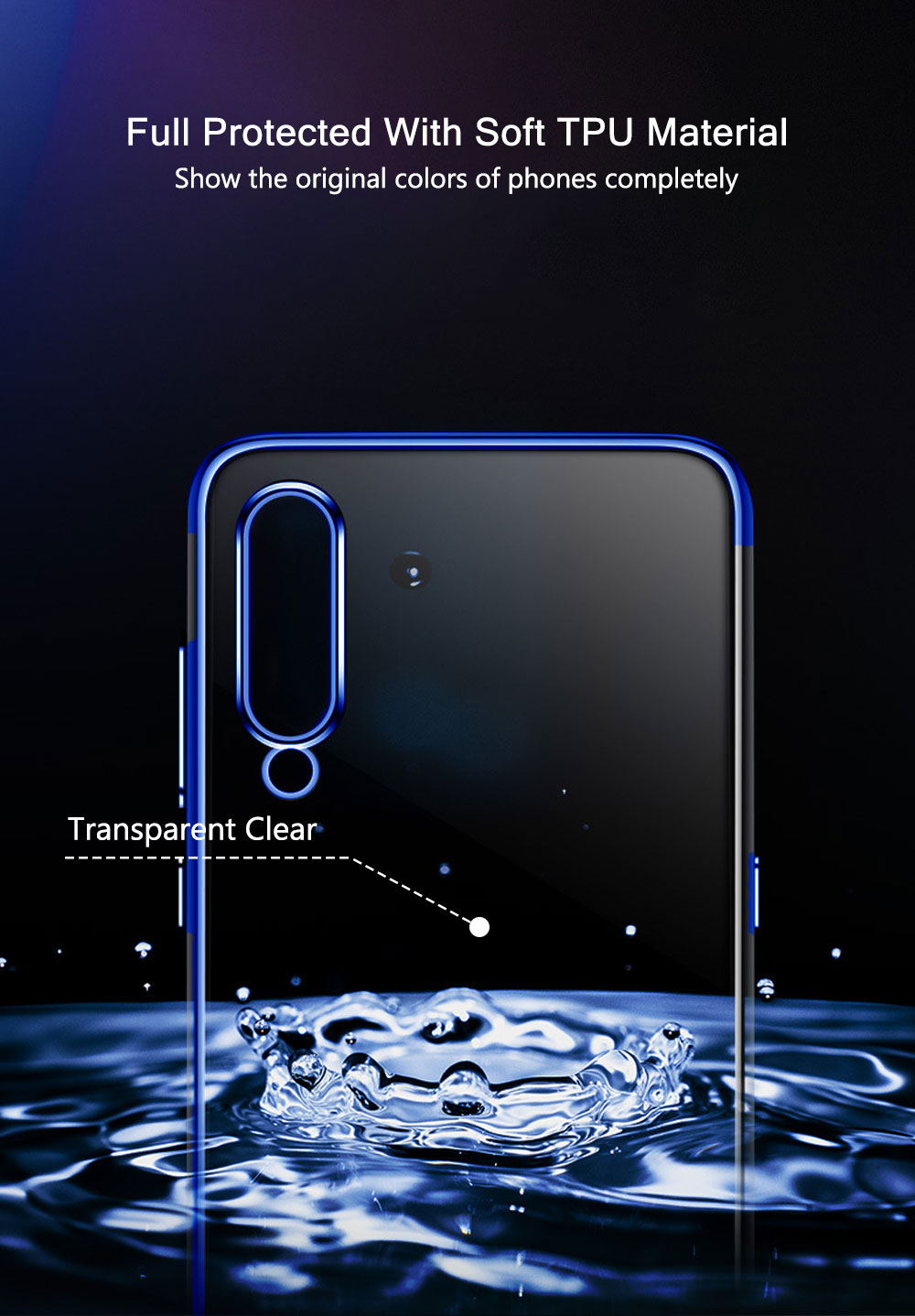Bakeey Plating Transparent Shockproof Soft TPU Back Cover Protective Case for Xiaomi Mi 9 SE Non-original
