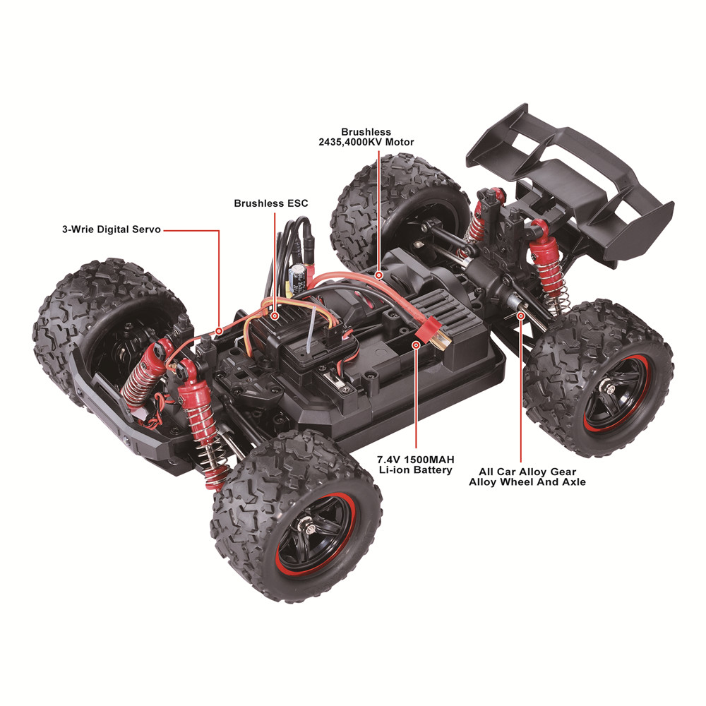 HS 18421 18422 18423 1/18 2.4G Alloy Brushless Off Road High Speed RC Car Vehicle Models Full Proportional Control - Photo: 5