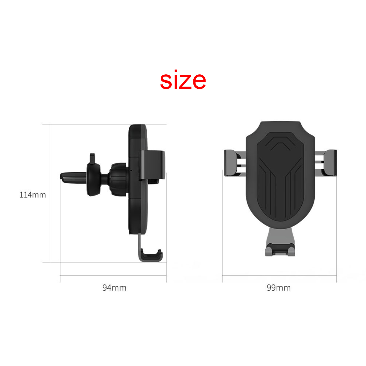 5W Qi Wirelesss Charge Gravity Linkage Automatical Lock Car Stand Air Vent Holder for iPhone Mobile Phone