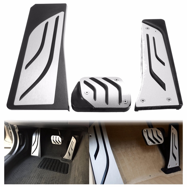 Car Gas Brake Footrest Foot Pedals Plate Pad Kit For BMW 5 6 7 Series AT LHD F10 F11 F12