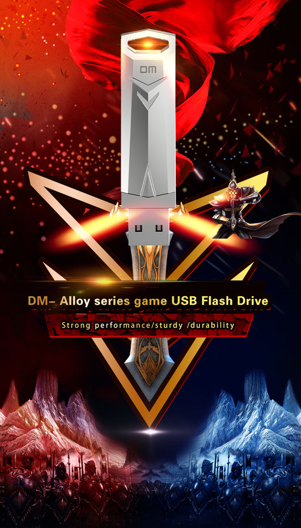 DM Alloy Warrior 360° Rotation USB 3.0 Flash Drive 64G 128G 256G 512G Zinc Alloy USB Disk Portable Thumb Drive for Computer Laptop PD096