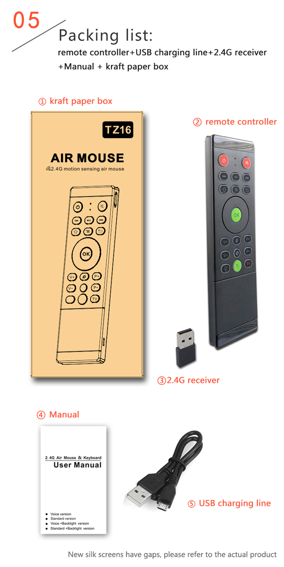 TZ16 Intelligent somatosensory remote control Air mouse