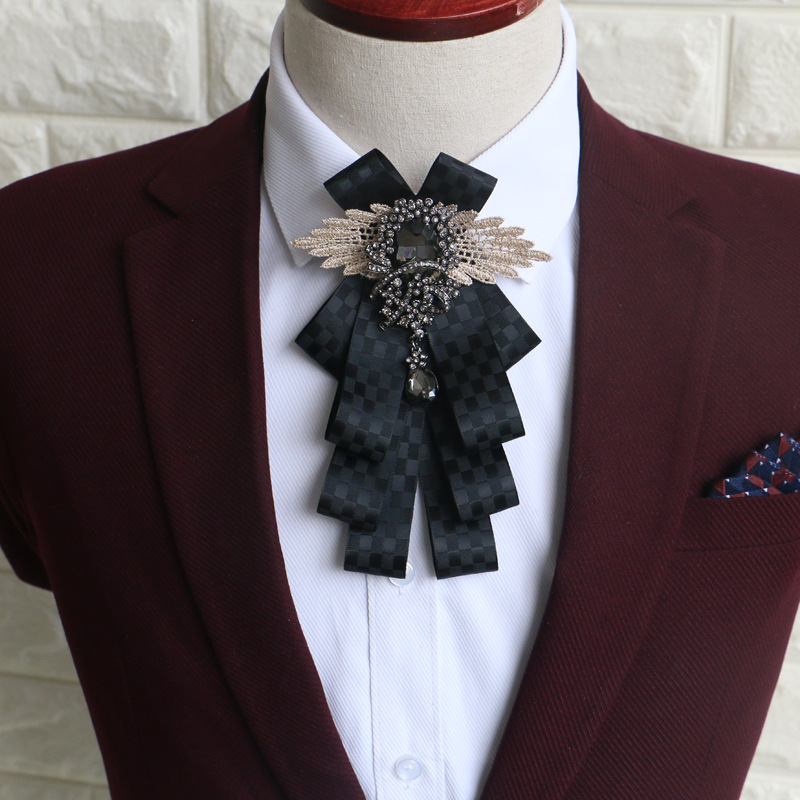 

Мода мужские Vintage Wedding Groomsmen лук цветок Воротник Англия Мужские деловые костюмы Bowknots галстук