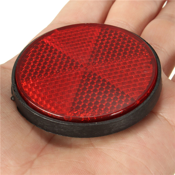 2pcs 2inch Round Reflectors Red Universal For Motorcycles ATV Dirt Bikes