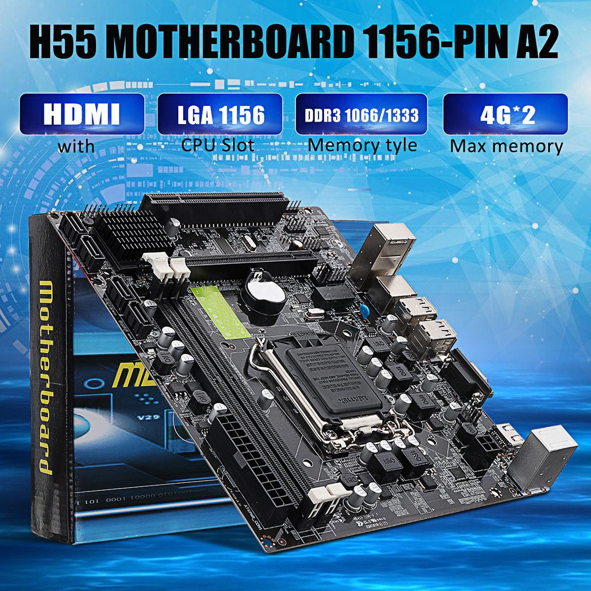 DDR3 Computer Motherboard 1156-pin A2 With HDMI For Intel H55 Socket LGA 1156 CPU 10