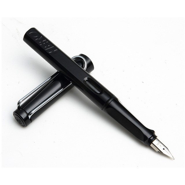 

Black Hero 359 Fountain Pen Set 3 Pen Nibs 8 Ink Cartridge Refills