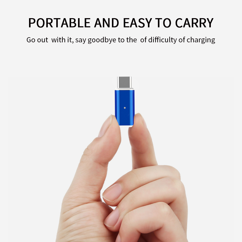 Bakeey LED Mini Magnetic Type-C Adapter For Huawei P20 Xiaomi mi8 Pocophone f1 Oneplus 6T S9 Note9