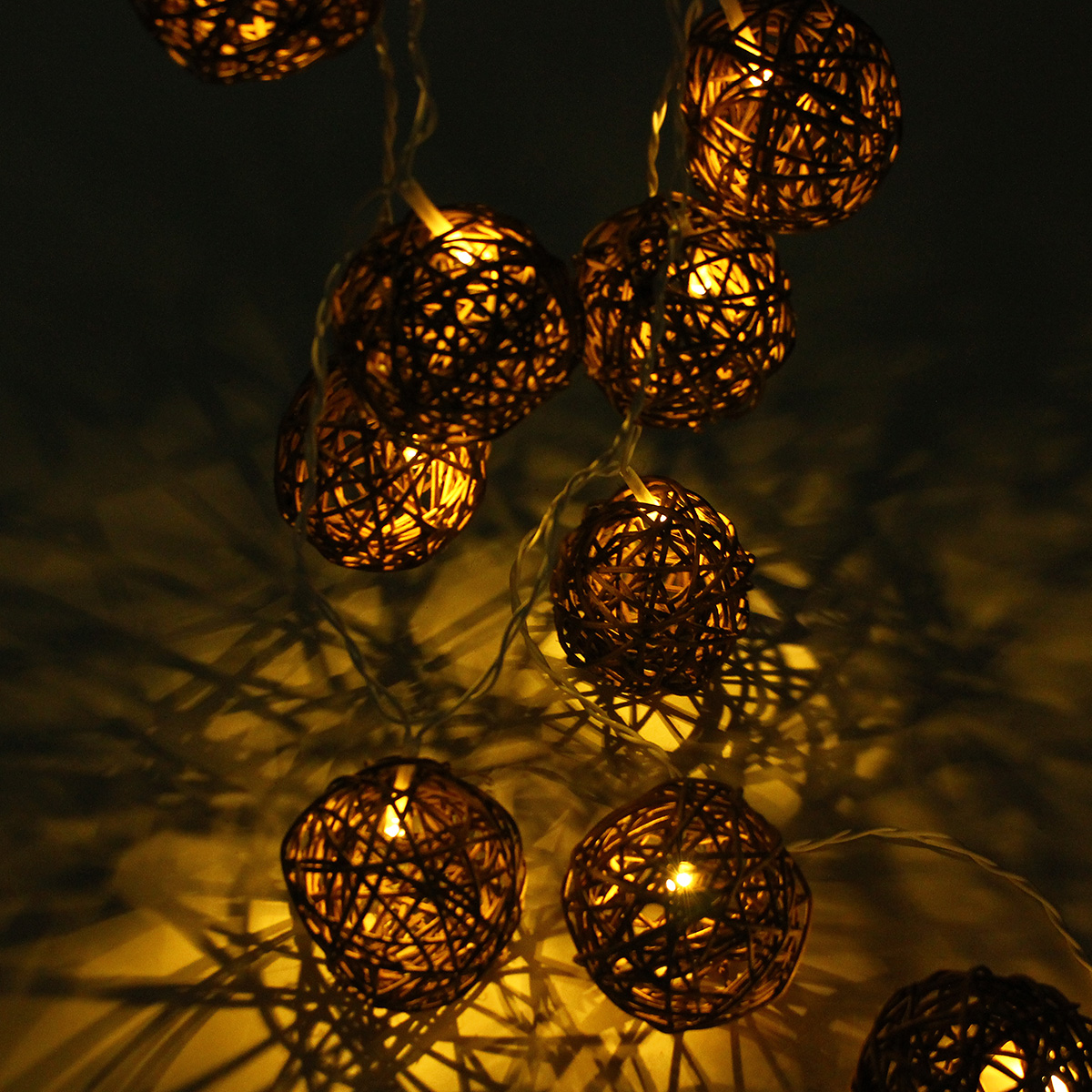 35 LED Rattan Ball String Light Home Garden Fairy Colorful Lamp Wedding Party Xmas Decor