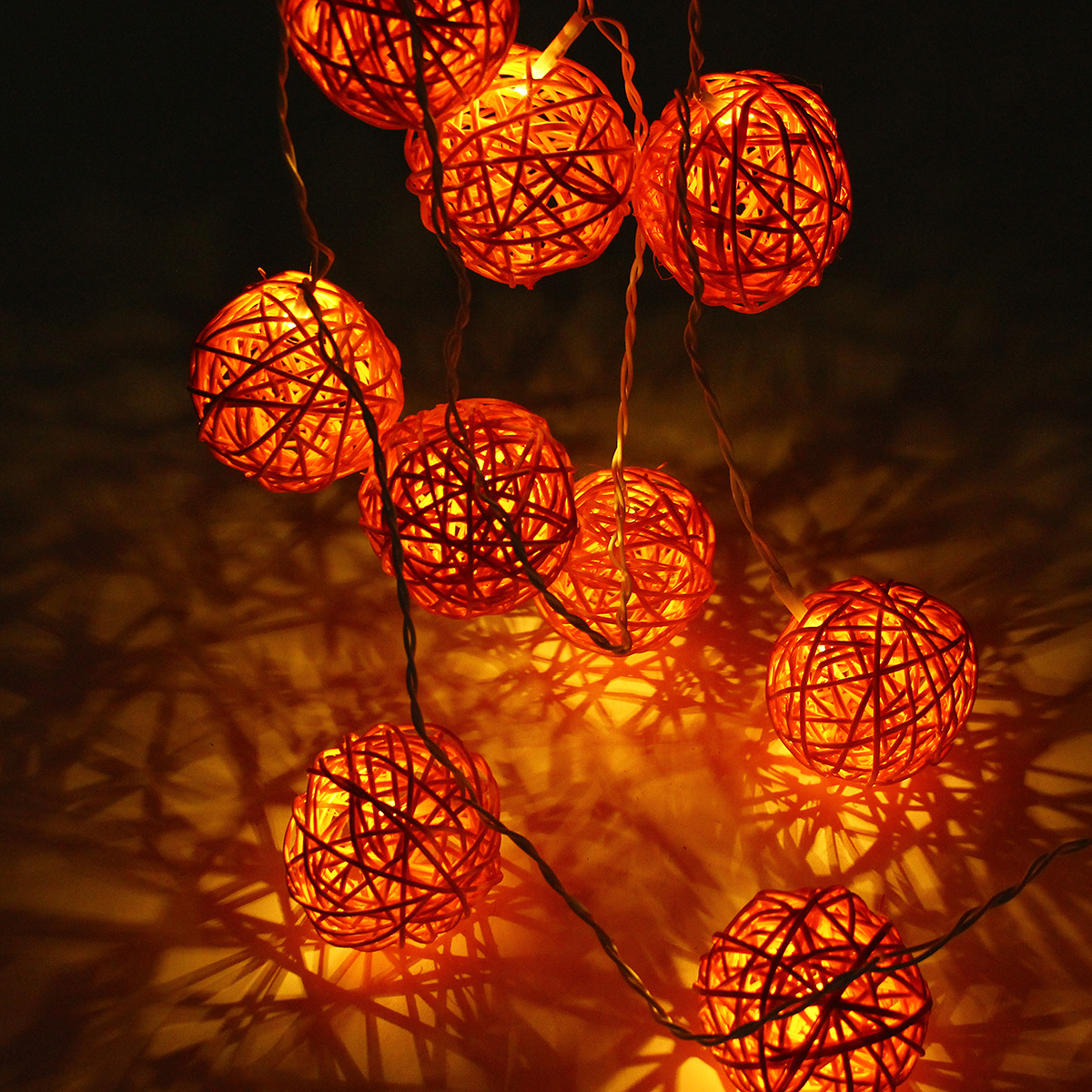 35 LED Rattan Ball String Light Home Garden Fairy Colorful Lamp Wedding Party Xmas Decor