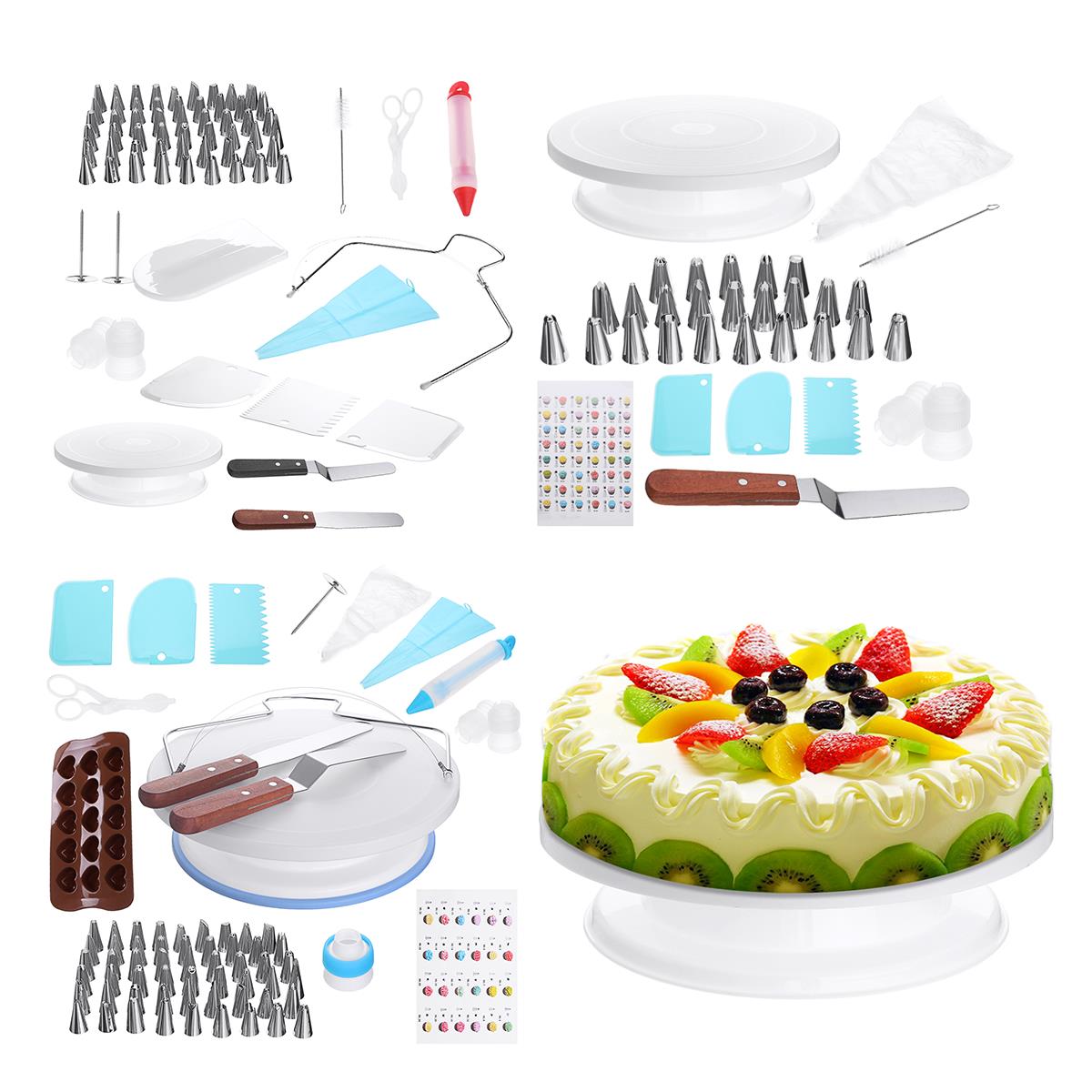 

42/73/80/124Pcs/Set Cake Decorating Supplies Kit for Beginners Turntable Stand Decorations