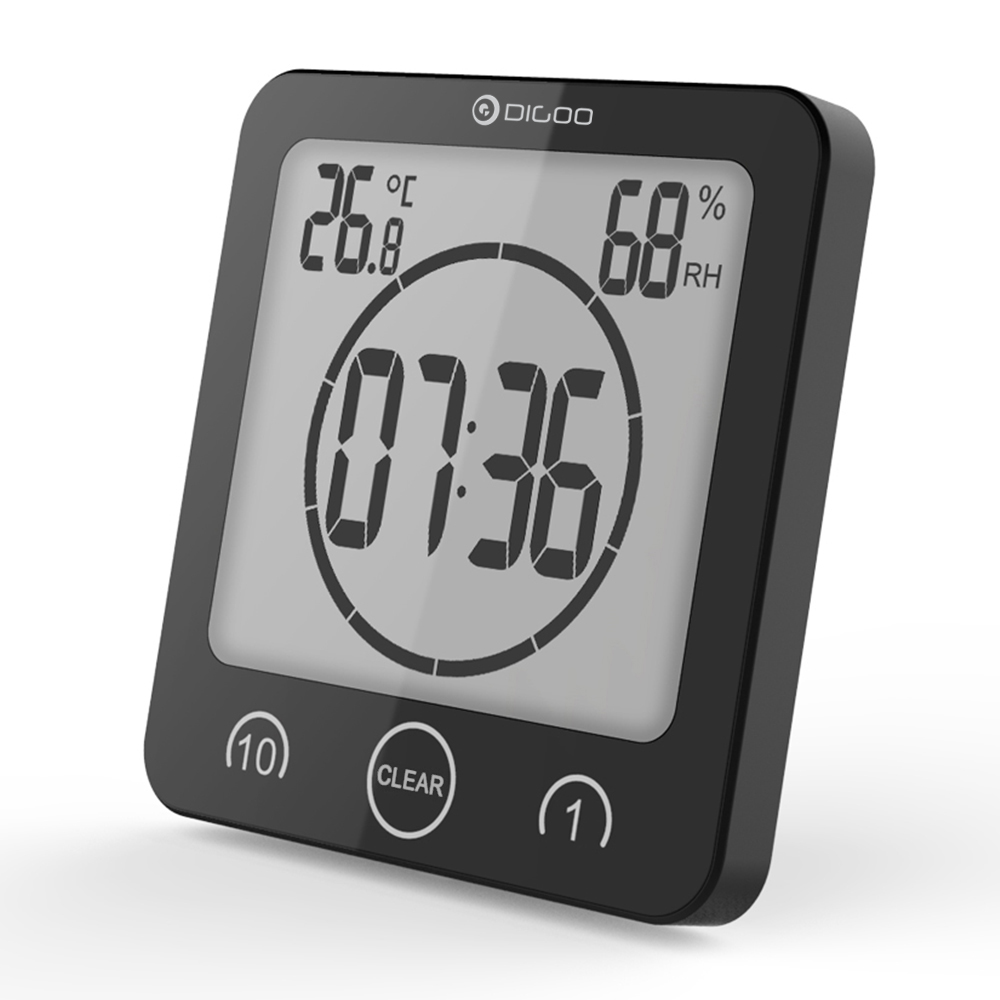 

DIGOO DG BC10 Цифровые настенные часы для ванной комнаты Водонепроницаемы всасывающие чашки Таймер обратного отсчета Термометр Будильник