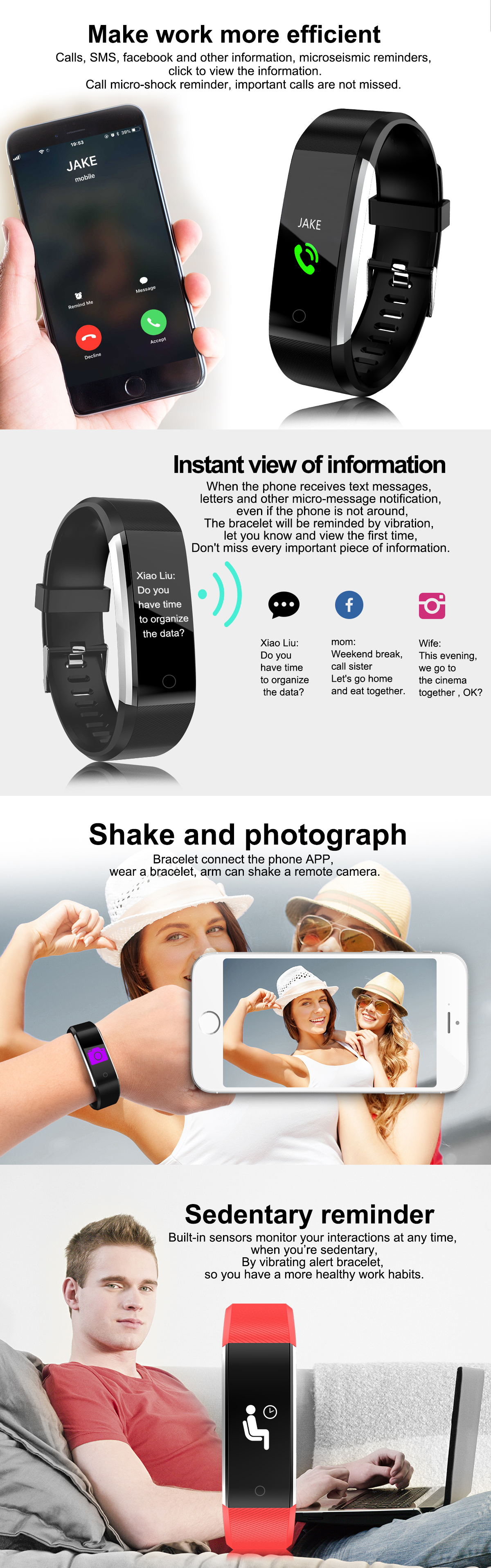 Bakeey ID115 PLUS 2 Color UI Display Smart Watch Blood Pressure Oxygen Monitor Sport Tracker Watch 51