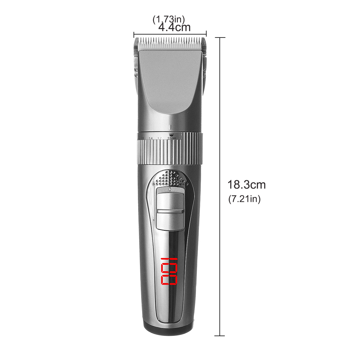 Men's Electric Digital display Hair Clipper USB Charging Hair Shaver W/ 4 Limit Combs