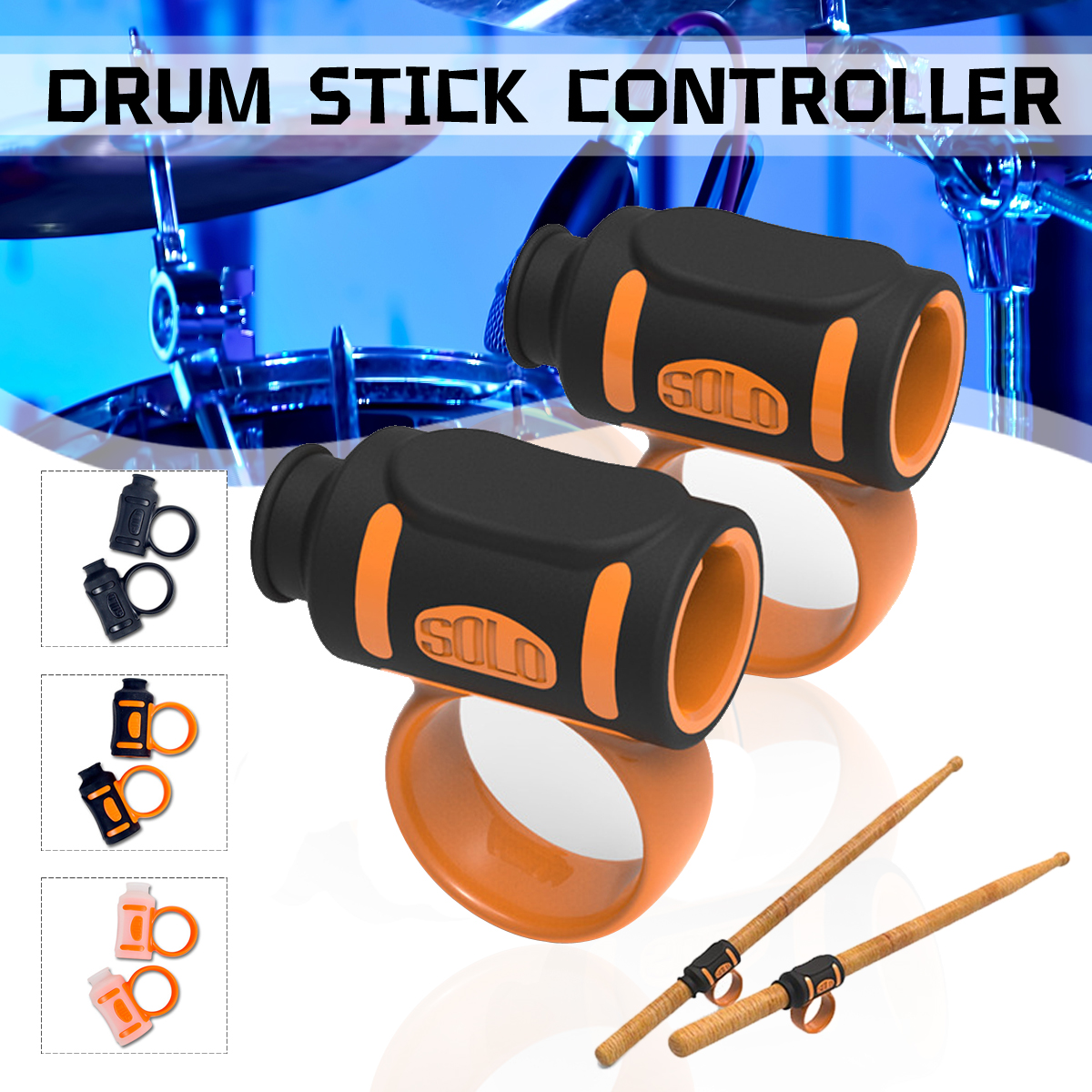 SOLO 2pcs Drum Stick Drumstick Control Controller Clips Grip for Beginner Percussion Musical Instrument Parts Accessories