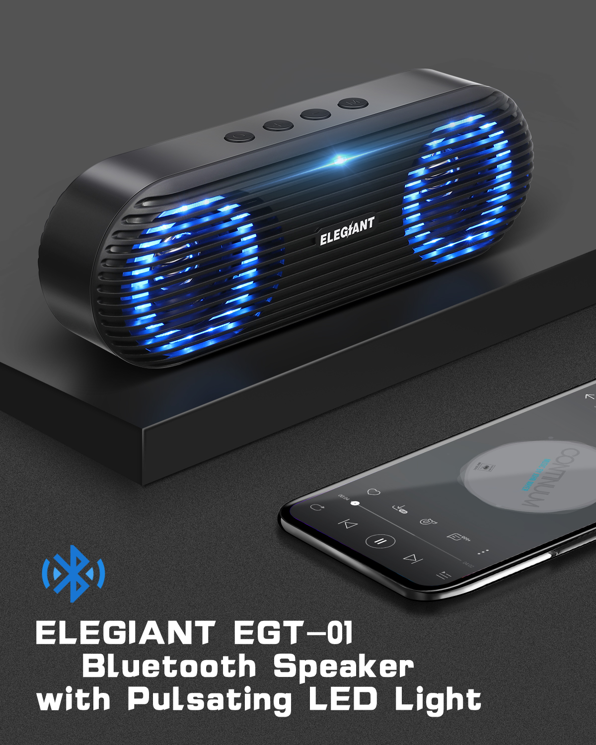 ELEGIANT EGT-01 10W bluetooth Speaker Portable Speakers LED Light 1800mAh Outdoors Wireless Speaker