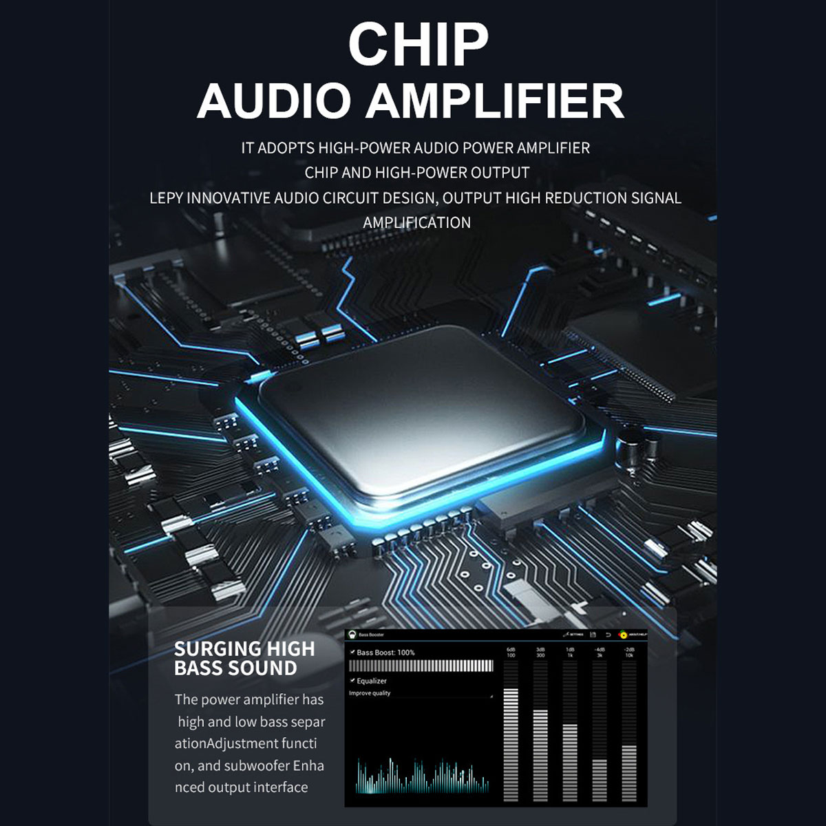 bluetooth Amplifier Power Amplifier 2.1 Channel U Disk Deep Bass HiFi Sound Amplifier