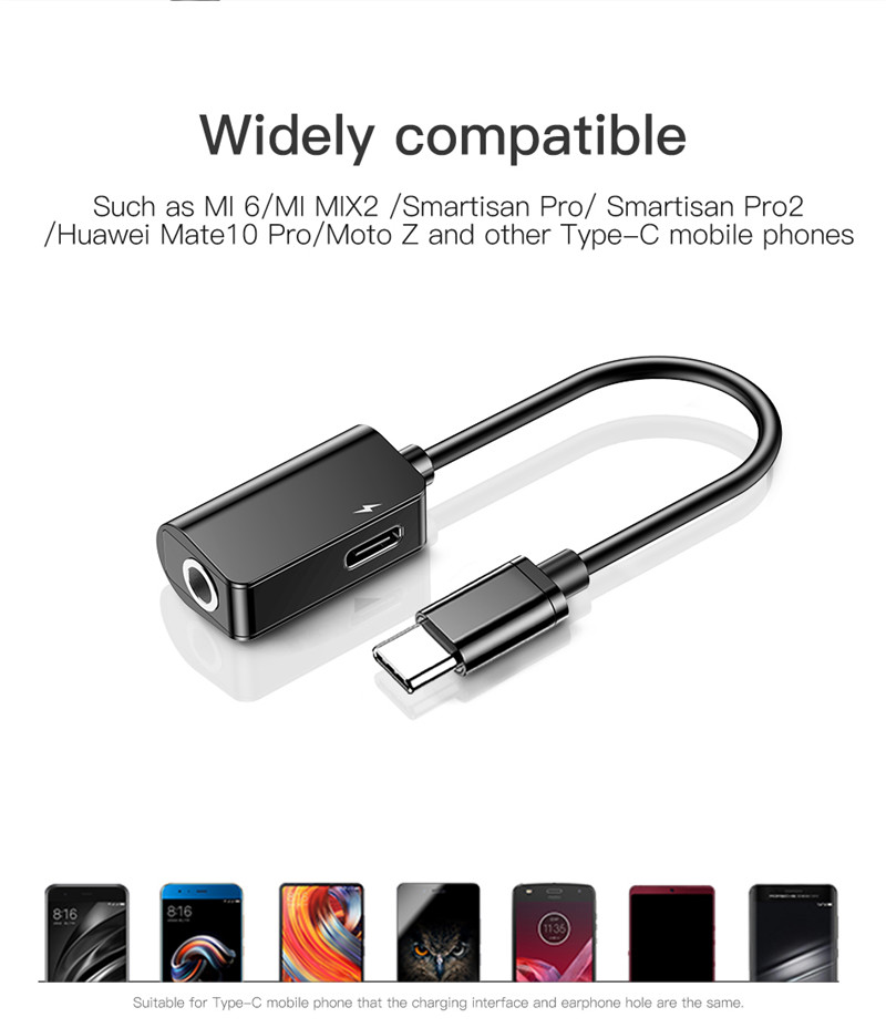 Baseus L40 2 in 1 Type-c to Type-c Splitter Charging Type-c to 3.5mm Earphone Aux-in Cable Adapter 