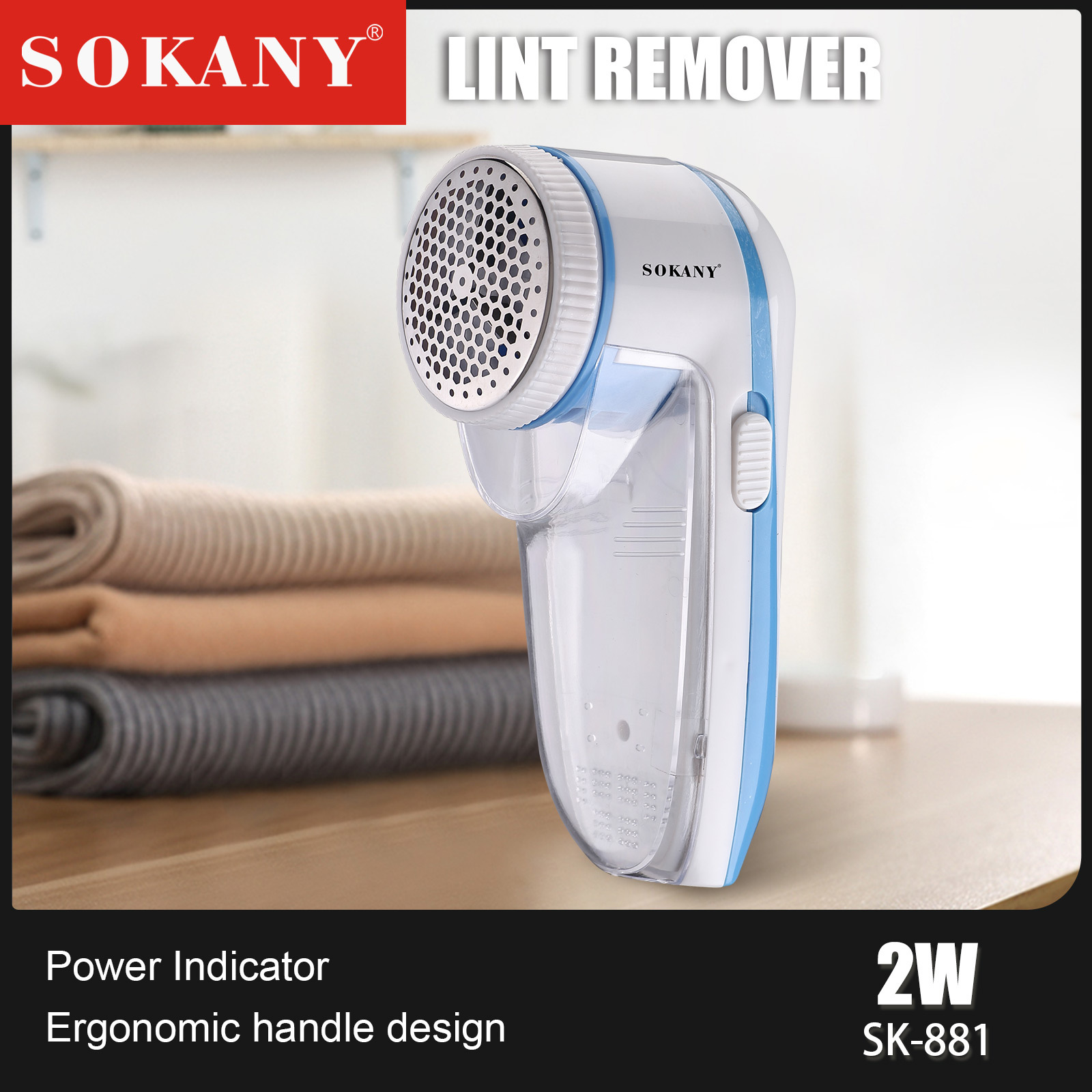 SOKANY 881 Hairball Trimmer Clothes Defur Remover USB Rechargeable Shaving Device
