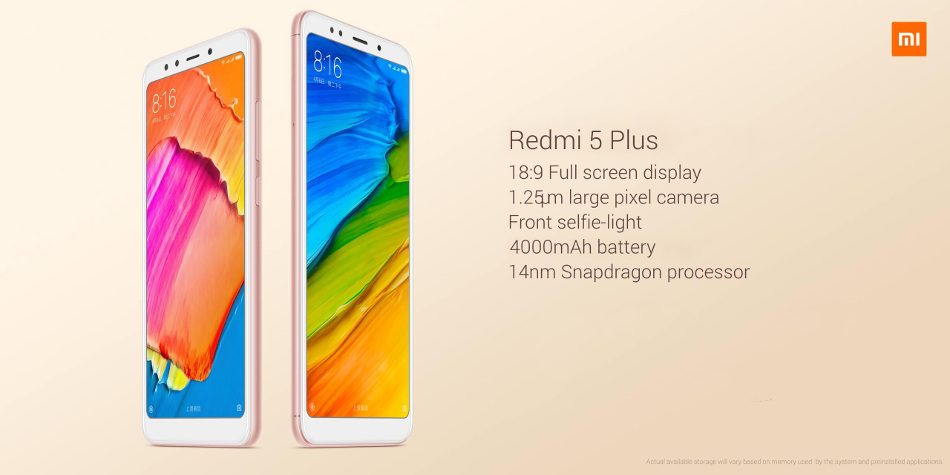 Xiaomi Redmi 5 Plus Global Version 5.99 inch 4GB RAM 64GB Snapdragon 625 Octa core 4G Smartphone