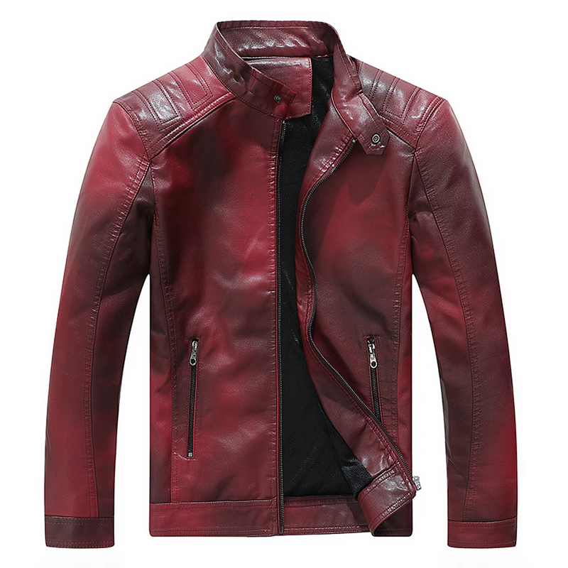 

Faux Leather Fleece Liner Gradient Color мотоцикл Куртка